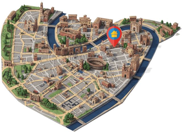Mappa di Verona - Posizione dell'appartamento nel centro storico